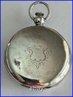 VINTAGE 18 SIZE AMERICAN WALTHAM HUNTING COIN SILVER POCKET WATCH CASE KWithKS
