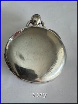 VINTAGE 18 SIZE BIG 5 OZ COIN SILVER FAHY'S MONARCH POCKET WATCH CASE KWithKS