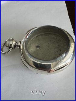 VINTAGE 18 SIZE BIG 5 OZ COIN SILVER FAHY'S MONARCH POCKET WATCH CASE KWithKS