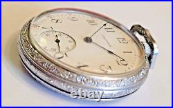 VINTAGE 1907 WALTHAM 16 SIZE 15 JEWELS POCKET WATCH with TRAIN/LOCOMOTIVE CASE