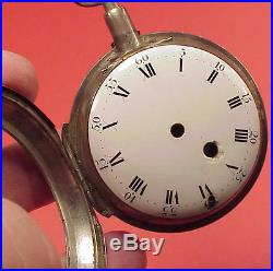 VINTAGE 55MM Silver Verge Fusee Repeater Case Bell Dial 43mm MVT Pocket Watch
