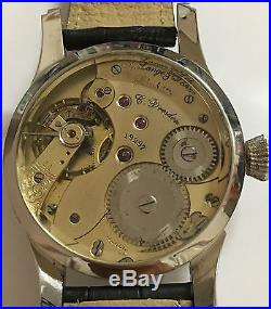 Vintage A Lange & Sohne Winding Pocketwatch Movement Stainless Steel Case