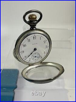 VINTAGE ELGIN Large Pocket Watch 9539 STERLING CASE