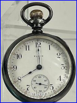 VINTAGE ELGIN Large Pocket Watch 9539 STERLING CASE