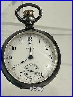 VINTAGE ELGIN Large Pocket Watch 9539 STERLING CASE