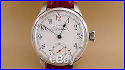 Vintage Glashútte Lange&sohne Pocket Watch Movement In New Custom S. S Case