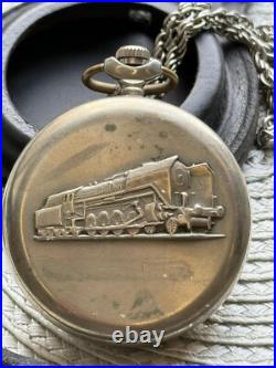 VINTAGE Molniya Pocket Watch Mechancal Leather Case WW1 Russian Railway Soviet