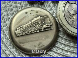 VINTAGE Molniya Pocket Watch Mechancal Leather Case WW1 Russian Railway Soviet