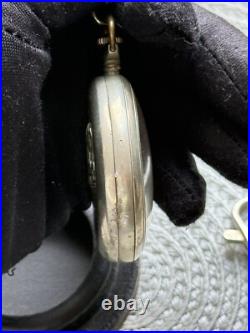 VINTAGE Molniya Pocket Watch Mechancal Leather Case WW1 Russian Railway Soviet