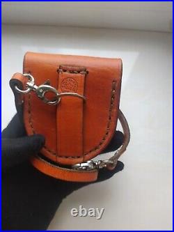 VINTAGE Molniya Pocket Watch Mechanical Leather Case Soviet WW1 Russian USSR