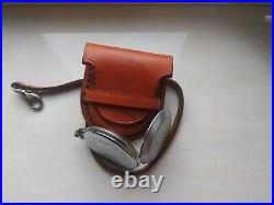 VINTAGE Molniya Pocket Watch Mechanical Leather Case Soviet WW1 Russian USSR