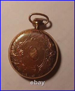 VINTAGE POCKET WATCH APPROVED 21j SWISS BANNER GOLD FILLED SCREW BACK CASE