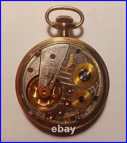 VINTAGE POCKET WATCH APPROVED 21j SWISS BANNER GOLD FILLED SCREW BACK CASE