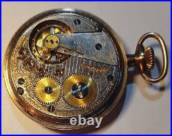 VINTAGE POCKET WATCH APPROVED 21j SWISS BANNER GOLD FILLED SCREW BACK CASE