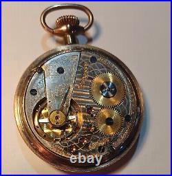 VINTAGE POCKET WATCH APPROVED 21j SWISS BANNER GOLD FILLED SCREW BACK CASE