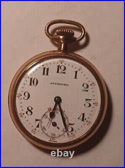VINTAGE POCKET WATCH APPROVED 21j SWISS BANNER GOLD FILLED SCREW BACK CASE