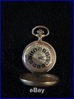 VINTAGE POCKET WATCH Yellow Gold Plated/Brass Full Case Pocket Watch 1930's