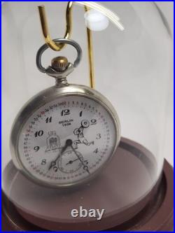 VINTAGE WORKING 1936 BERLIN OLYMPICS POCKET WATCH BOUGHT AT ESTATE SALE and CASE