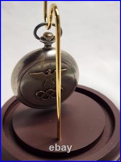 VINTAGE WORKING 1936 BERLIN OLYMPICS POCKET WATCH BOUGHT AT ESTATE SALE and CASE