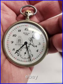 VINTAGE WORKING 1936 BERLIN OLYMPICS POCKET WATCH BOUGHT AT ESTATE SALE and CASE