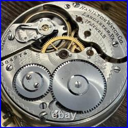 VTG 1906 Hamilton Pocket Watch, 16 Size, 17 Jewel, Grade 974 withJ Boss 25-yr Case