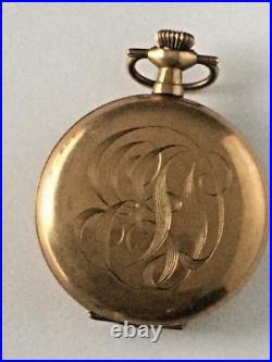 VTG 1913 ELGIN YELLOW GOLD FILLED POCKET WATCH Sz Os MONOGRAMM Full Hunter DsVa