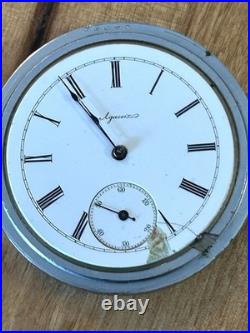 VTG 1920 Agassiz Pocket Watch Open Face #22445 STAR WC Empire Case/ Fob Chain