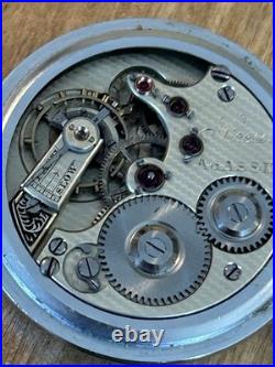 VTG 1920 Agassiz Pocket Watch Open Face #22445 STAR WC Empire Case/ Fob Chain