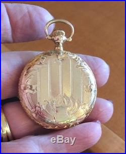 VTG/ANTQ Marked 14K GOLD American WALTHAM Pocket Watch -Dble Hntr Keystone Case