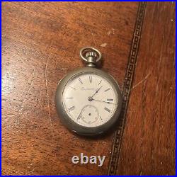 VTG ELGIN NATL WATCH CO. USA Silverine Case Pocket Watch for Parts or Repair