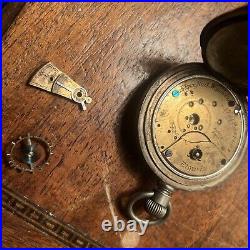 VTG ELGIN NATL WATCH CO. USA Silverine Case Pocket Watch for Parts or Repair