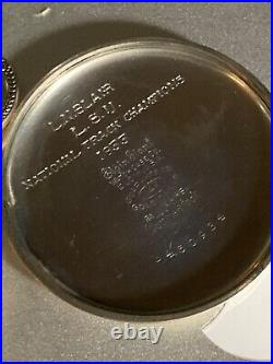 VTG IOCO 15J #33 POCKET WATCH Elgin 14K White Gold Filled Case LSU CHAMPION 1933