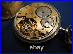 VTG, SWISS, OPEN FACE, POCKET WATCH15J, Sz16, STERLING HINGED CASE, WithDUSTCOVER, FERIA