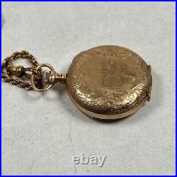 VTG Waltham Pocket Watch 35mm Grade 61 1903 J Boss Gold Filled Watch Case READ