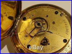 V Nice Elgin18SZ Key Wind Pocket Watch in GF Hunters Case Serviced- Keeps Time