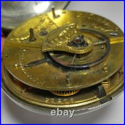 Verge Fusee Milden Liverpool Pocket Watch Movement Case for parts or repair