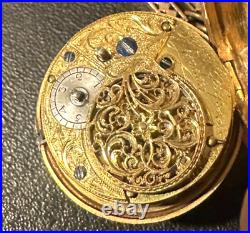 Verge Fusee Pair Case Pocket Watch late 1700s