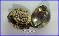 Verge Fusee Very Small Painted Horn Pair Case Pocket Watch