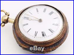 Verge fusee Horn pair case pocket watch dated 1854 No 197