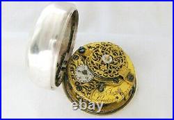 Verge fusee Pocket watch Tarts London year 1780, repouse case, painted dial