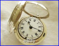 Verge fusee Pocket watch repousse case John Worke London year 1783