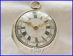 Verge fusee Pocket watch repousse case Thomas Comley London year 1758