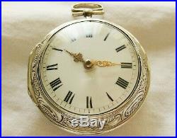 Verge fusee Silver Pocket watch repousse case Markham London ca 1795