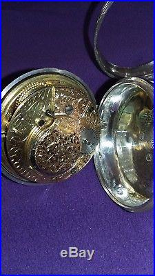 Verge fusee pair cased pocket watch 1822