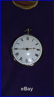 Verge fusee pair cased pocket watch 1822
