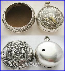 Verge fusee pocket watch repouse case Champleve dial James Shearwood London 1771