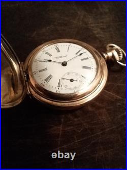 Very Fine Antique 1898 Waltham Fancy Gold Filled Case Ladies Pocket Watch