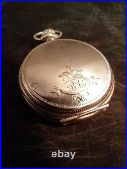 Very Fine Antique 1898 Waltham Fancy Gold Filled Case Ladies Pocket Watch