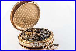 Very Fine Swiss 18K Hunting Case Minute Repeater Chronograph Pocket Watch