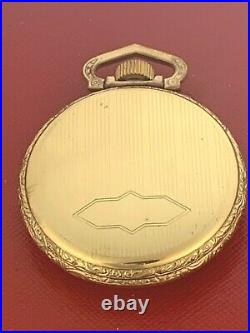 Very Nice Vintage 16 Size Yellow Base Metal Pocket Watch Case With Cloth Pouch
